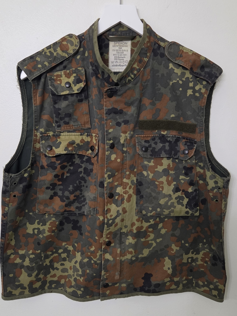 Spekon Men's Flecktarn Camouflage Jacket - Olive/Brown Size M